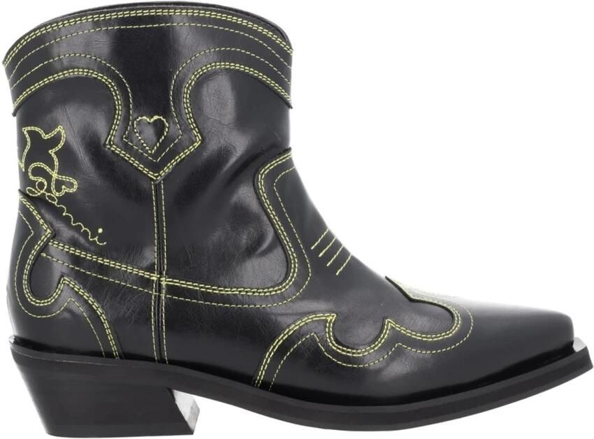 Ganni Western Enkellaarsjes met Lage Schacht