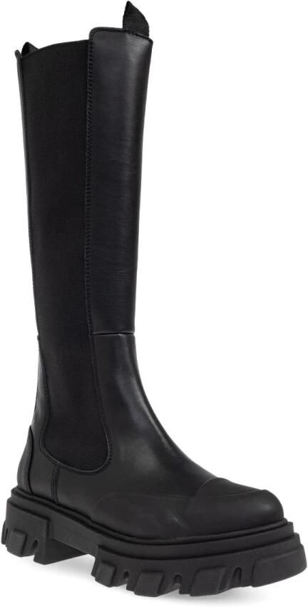 Ganni Zwarte Chunky Lug Sole Laarzen