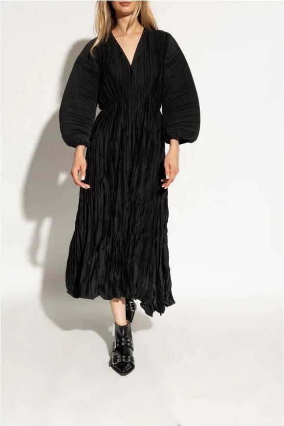 Ganni Zwarte gesp enkellaarsjes Synthetisch leer Black Dames