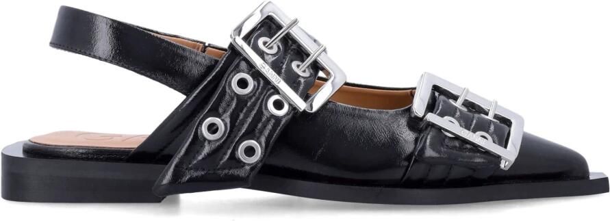 Ganni Zwarte Gesloten Ballerina's Aw25