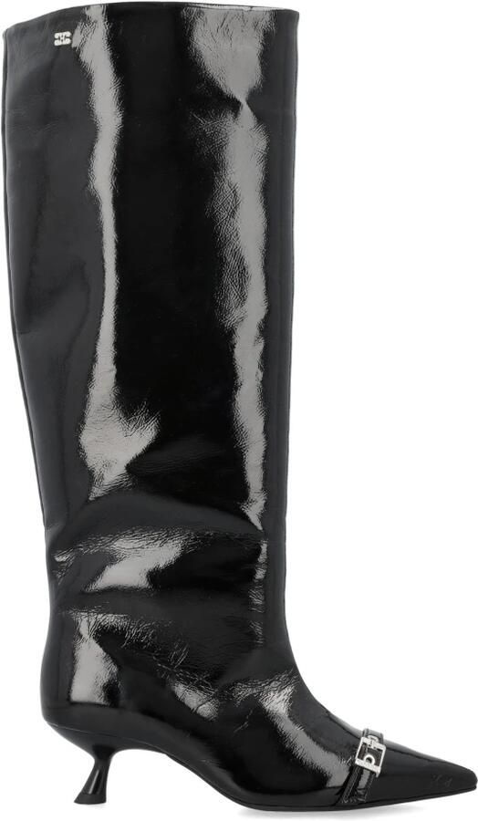 Ganni Zwarte Gesloten Hoge Schacht Laars