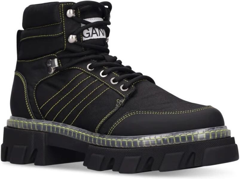 Ganni Zwarte Profielzool Veterschoenen