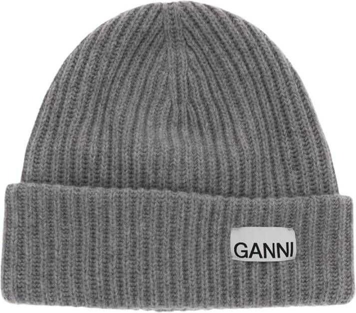 Ganni Grijze Wol Dameshoed Stijlvol