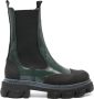 Ganni Groene Leren Instap Chunky Zool Laarzen - Thumbnail 1