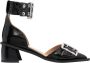 Ganni Chunky Buckle Open Cut Vegan Leren Pumps Black Dames - Thumbnail 1