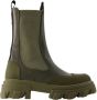 Ganni Chelsea Tonal Laarzen met Hak Leer Khaki Green Dames - Thumbnail 1