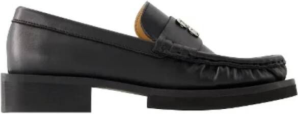 Ganni Zwarte platte schoenen met lakafwerking Black Dames