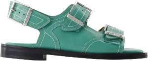 Ganni Leather sandals Groen Dames