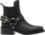 Ganni Zwarte Leren Chelsea Biker Enkellaarzen Black Dames - Thumbnail 4