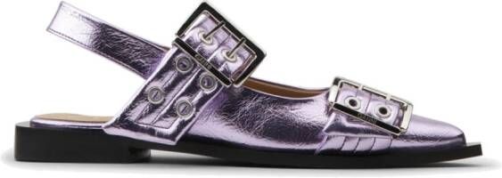 Ganni Chunky Buckle Ballerina Schoenen Pink Dames - Foto 4