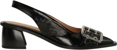 Ganni Zwarte Vrouwelijke Gesp Slingback Pump Black Dames