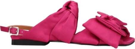 Ganni Roze Stoffen Sandalen met Gespsluiting