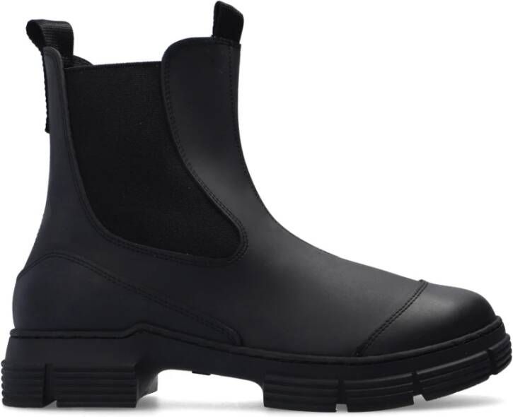 Ganni Rubber ankle boots Zwart Dames