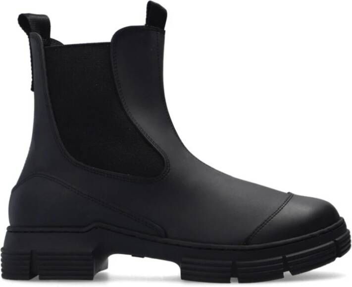 Ganni Rubber ankle boots Zwart Dames