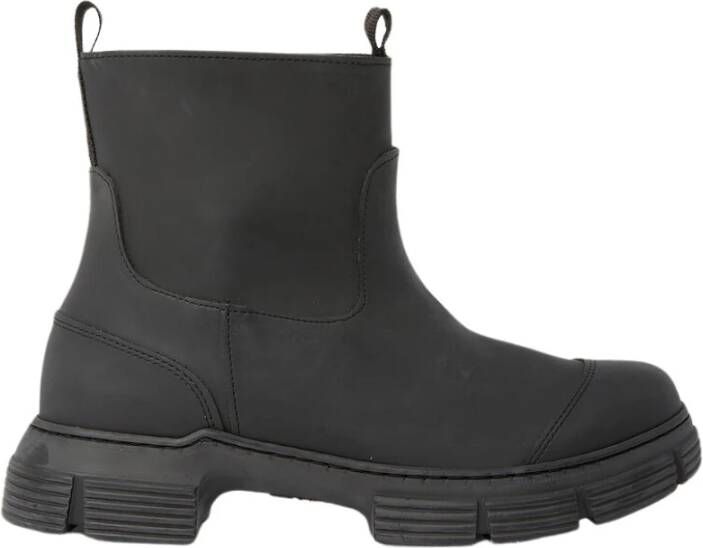 Ganni Rubber Country Boots Black Dames
