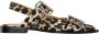 Ganni Leopard Print Buckle Ballerina Flats Brown Dames - Thumbnail 1