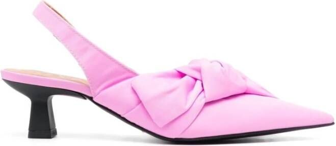 Ganni Soft BOW Kitt Heel Slingback Pump Roze Dames