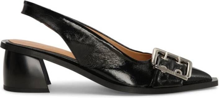 Ganni Zwarte Vrouwelijke Gesp Slingback Pump Black Dames