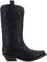 Ganni Zwarte Geborduurde Western Mid-Calf Laarzen Black Dames - Thumbnail 1