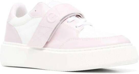 Ganni Tweekleurige lage sneakers met klittenband Pink Dames
