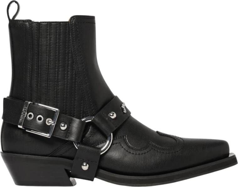 Ganni Western Leren Laarzen
