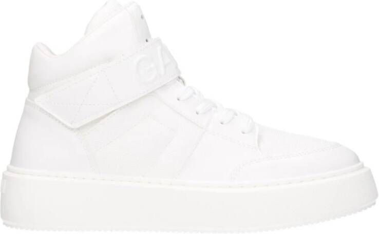 Ganni Witte Leren Sneakers met Klittenbandsluiting