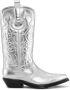 Ganni Zilverkleurige Metallic Geborduurde Slip-On Laarzen - Thumbnail 1