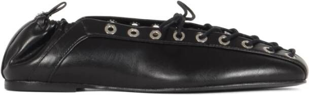 Ganni Zwarte Ballerina Veterschoenen