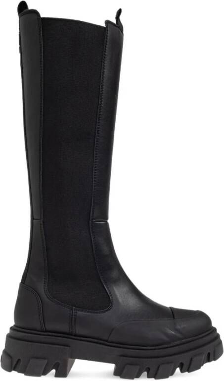 Ganni Zwarte Chunky Lug Sole Laarzen