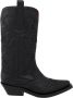 Ganni Zwarte Geborduurde Western Mid-Calf Laarzen Black Dames - Thumbnail 14
