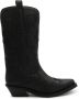 Ganni Zwarte Geborduurde Western Mid-Calf Laarzen Black Dames - Thumbnail 12