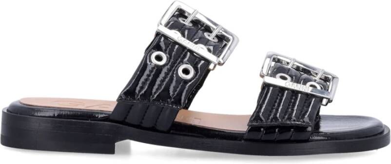 Ganni Zwarte Gesloten Neus Sandalen