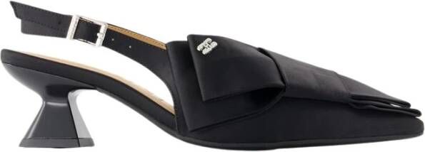 Ganni Zwarte Kitten Pumps Glad kalfsleer