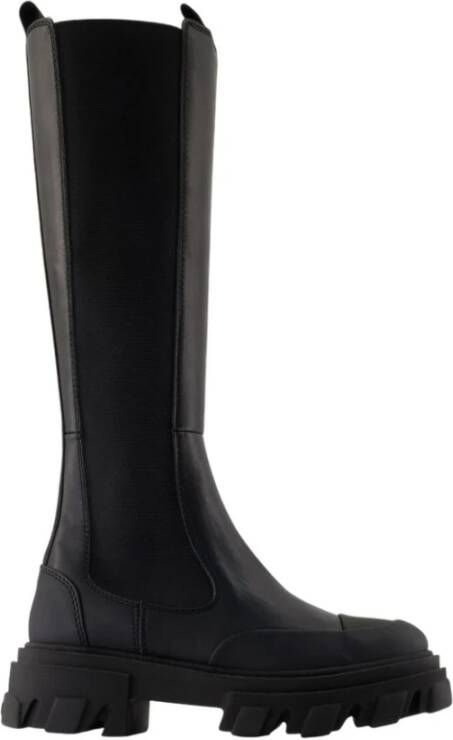 Ganni Zwarte Leren Chelsea Boots