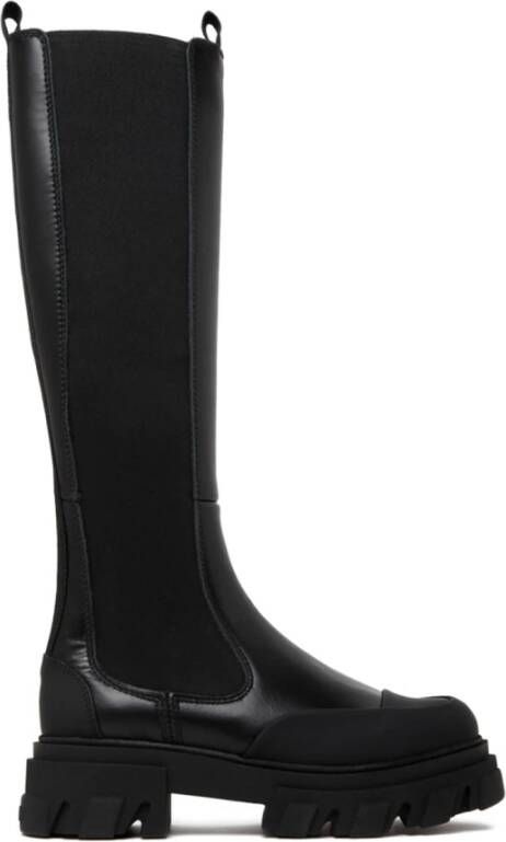 Ganni Zwarte Chelsea Enkellaarzen Black Dames