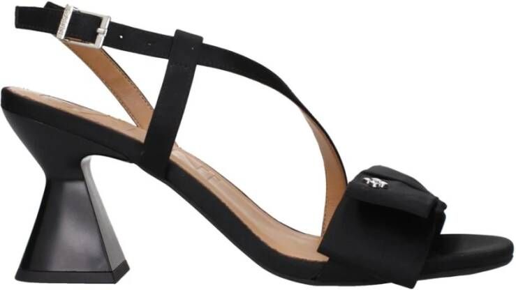 Ganni Zwarte Stoffen Stiletto Hakken Sandalen