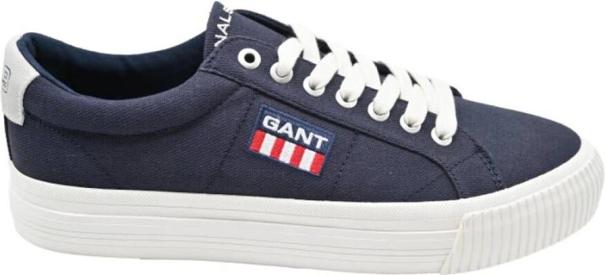 Gant Canvas Sneakers Marine Blauw Multicolor Heren