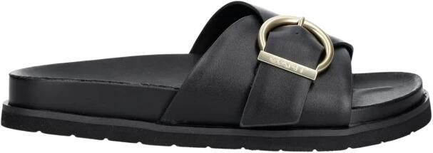 Gant Slides van leer met labelreliëf model 'Mardale'