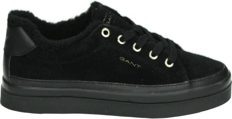 Gant Sportieve Lage Avona Zwarte Suède Schoenen