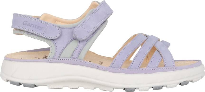 Ganter Paarse Platte Sandalen met Uitneembare Zooltjes