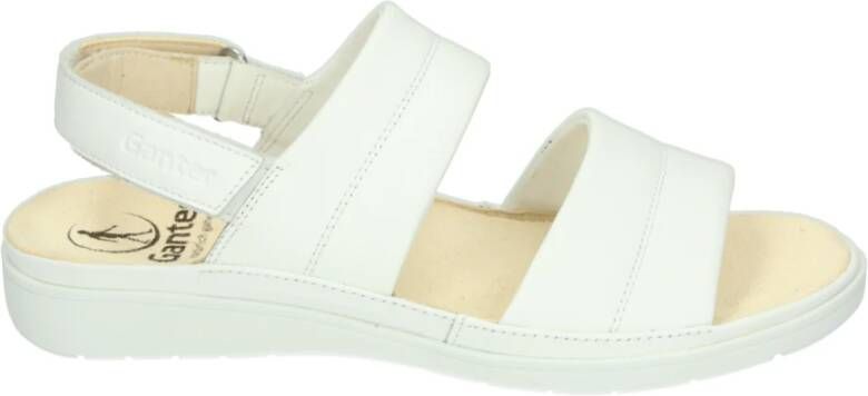 Ganter Sportieve Witte Leren Slippers