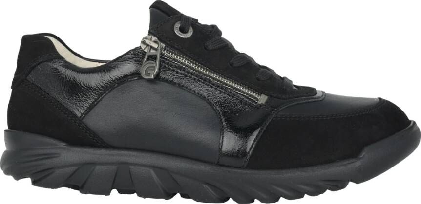Ganter Wide Fit Zwarte Leren Sneaker
