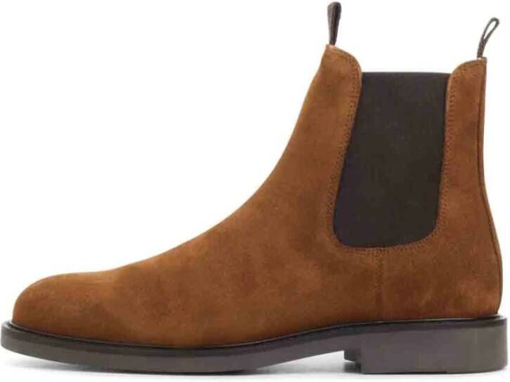 Garment Project Chelsea boot cognac suede Bruin Heren