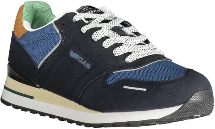 GAS Casual Sneakers met Blauwe en Bruine Details
