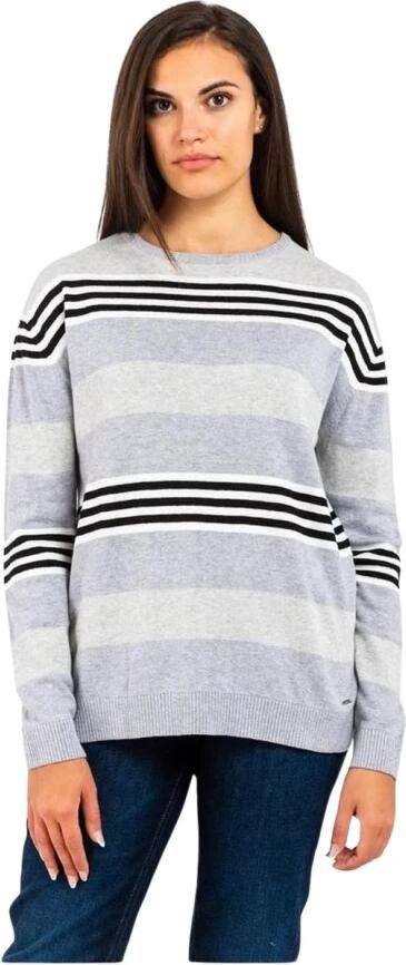 GAS Katoenen sweatshirt met geribbelde boorden