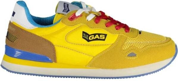 GAS Gele Polyester Sneaker met Contrasterende Details