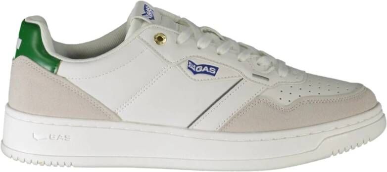 GAS Sportieve witte vetersneakers met contrastdetails White Heren