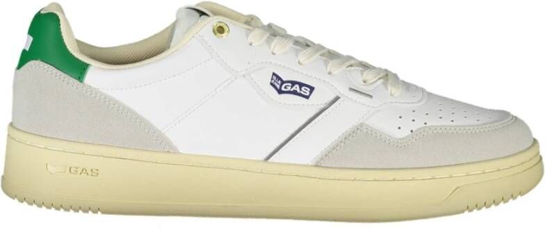 GAS Sportieve witte vetersneakers met logo