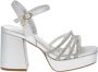 Gattinoni Zilveren Hoge Hak Sandalen Verhogen Stijl - Thumbnail 1
