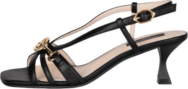 Gattinoni Zwarte Sandalen met Bandjes en Voorkant Weven